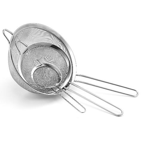 CUISINART JUEGO DE 3 COLADORES DE MALLA FINA DE ACERO INOX