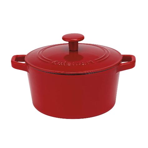 CACEROLA REDONDA HIERRO FUNDIDO ESMALTADO -  ROJA