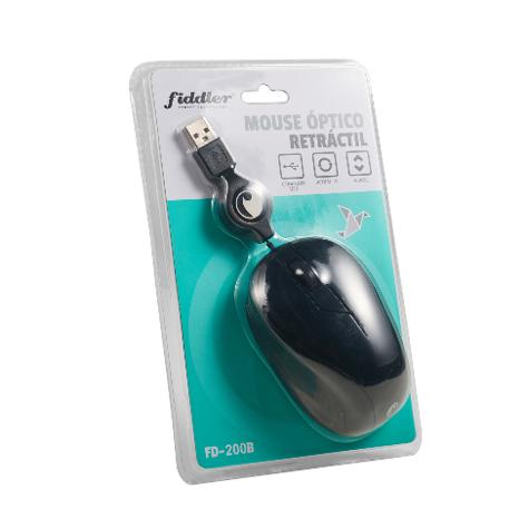FIDDLER MOUSE ÓPTICO RETRÁCTIL - NEGRO
