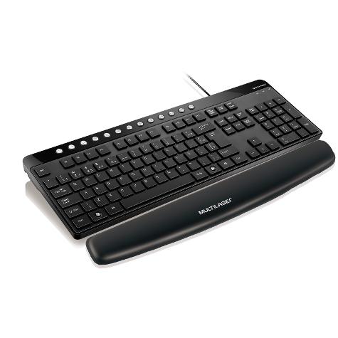 MULTILASER APOYA MUÑECAS PARA TECLADO CON GEL AC033 NEGRO