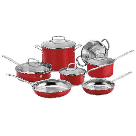 CUISINART BATERIA CHEF CLASSIC ROJA INOX 11 PZ