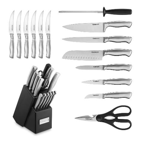 CUISINART JUEGO DE 15 PIEZAS DE ACERO INOX CON MANGO HUECO