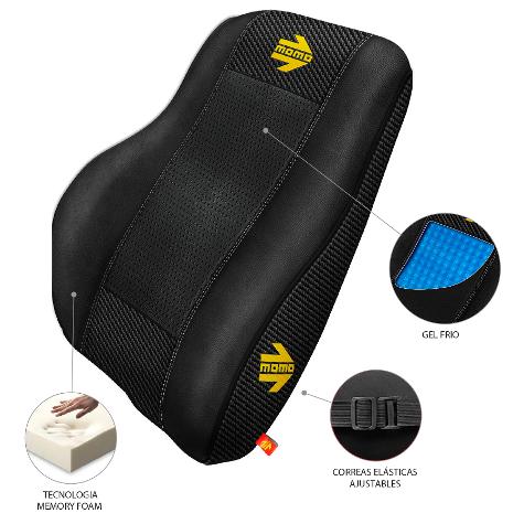 MOMO ALMOHADILLA CERVICAL PARA ESPALDA COMPLETA - NEGRO