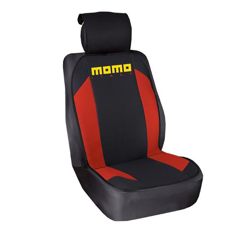 CUBRE ASIENTO MOMO 1 PIEZA NEGRO - ROJO 