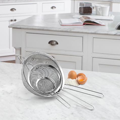 CUISINART JUEGO DE 3 COLADORES DE MALLA FINA DE ACERO INOX