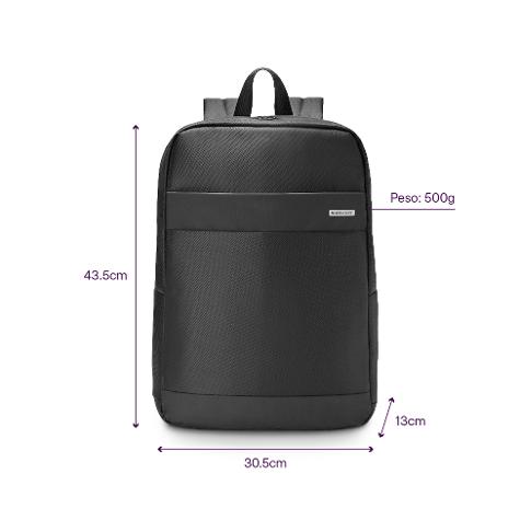 SWISSPACK MOCHILA ELEGANCE PARA NOTEBOOK HASTA 15.6'' BO439 NEGRA