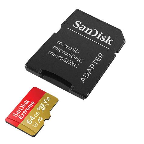SANDISK EXTREME MICROSD UHS-I CARD WITH ADAPTER (MOBILE) 64GB
