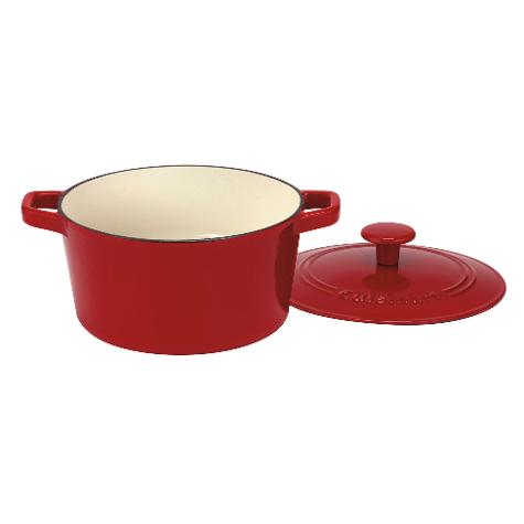 CACEROLA REDONDA HIERRO FUNDIDO ESMALTADO -  ROJA